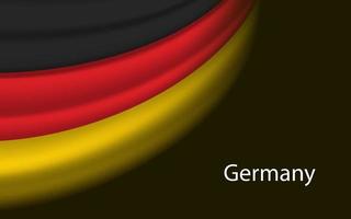 onda bandiera di Germania su buio sfondo. bandiera o nastro vettore