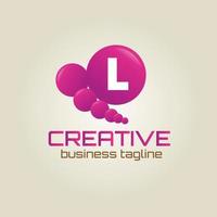 puntini lettera logo design vettore