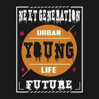 giovane urbano slogan testo vettore design