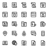 schema icone per generale dati protezione regolamento. vettore