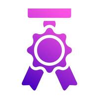 medaglia icona solido stile pendenza viola rosa colore militare illustrazione vettore esercito elemento e simbolo Perfetto.