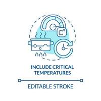 includere critico temperature turchese concetto icona. haccp su pratica astratto idea magro linea illustrazione. isolato schema disegno. modificabile ictus vettore