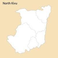 alto qualità carta geografica di nord kivu è un' regione di dr congo vettore