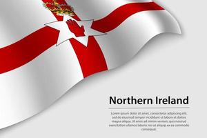 onda bandiera di settentrionale Irlanda su bianca sfondo. bandiera o costola vettore