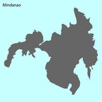 alto qualità carta geografica di isola mindanao vettore