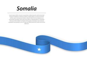 agitando nastro o bandiera con bandiera di Somalia vettore