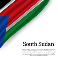 agitando bandiera di Sud Sudan vettore