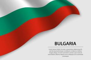 onda bandiera di Bulgaria su bianca sfondo. bandiera o nastro vect vettore