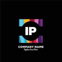 ip iniziale logo con colorato modello vettore