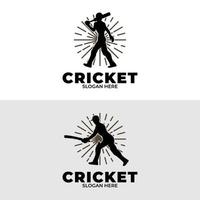 impostato di cricket giocatore logo design modello vettore