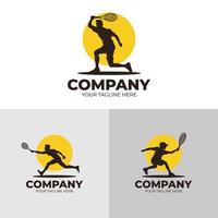 tennis giocatore logo design ispirazione vettore