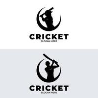 cricket giocatore logo design modello vettore