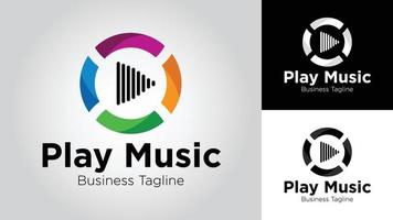 giocare musica attività commerciale vettore logo design