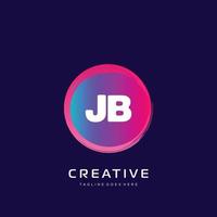jb iniziale logo con colorato modello vettore. vettore