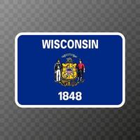 Wisconsin stato bandiera. vettore illustrazione.