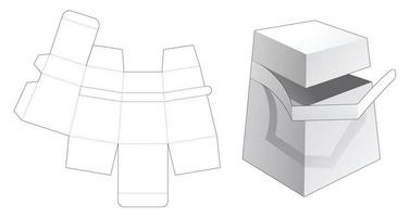 scatola obelisco di cartone con cerniera fustellata modello vettore