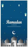 Ramadan kareem di inviti design carta tagliare islamico. vettore illustrazione - vettore