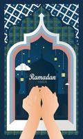 Ramadan kareem bellissimo e creativo saluto carta, menù, invito, manifesto, striscione, carta per il celebrazione di musulmano Comunità Festival - vettore