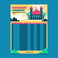 calendario della moschea del ramadhan vettore