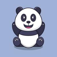 Panda su sfondo blu vettore