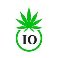 canapa logo cartello concetto 10 alfabeto simbolo per terapia, medico e Salute cura e marijuana logo. vettore