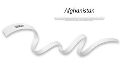 agitando nastro o bandiera con bandiera di afghanistan. vettore
