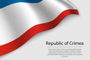 onda bandiera di repubblica di Crimea è un' regione di Russia vettore