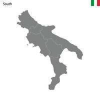 alto qualità carta geografica Sud regione di Italia, con frontiere vettore