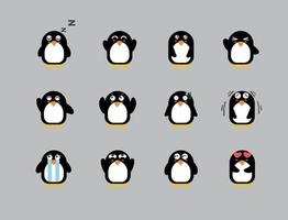 pinguino cartone animato personaggio imballare vettore