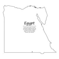 semplice schema carta geografica di Egitto, silhouette nel schizzo linea stile vettore