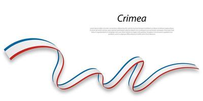 agitando nastro o banda con bandiera di Crimea vettore