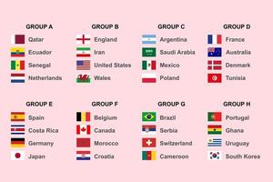 mondo torneo tutti gruppi. calcio torneo trasmissione grafico modello vettore