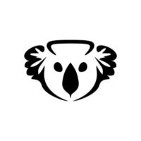 un' koala logo con contrasto di nero e bianca vettore stile.