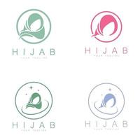 muslimah hijab logo modello vettore illustrazione disegno vettoriale