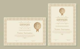 modello di certificato di successo in stile vintage vettore