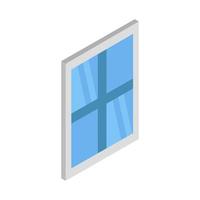 finestra isometrica su sfondo bianco vettore