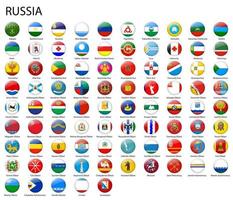 tutti bandiere di regioni di Russia modello per il tuo design vettore