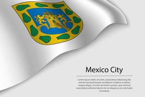 onda bandiera di Messico città è un' regione di Messico vettore