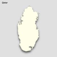 3d isometrico carta geografica di Qatar isolato con ombra vettore