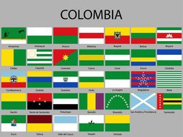 tutti bandiere di dipartimenti di Colombia vettore