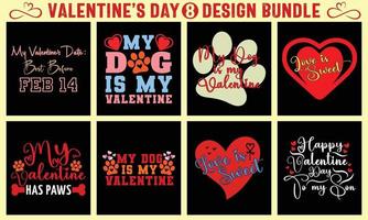 San Valentino giorno tipografia maglietta design fascio vettore