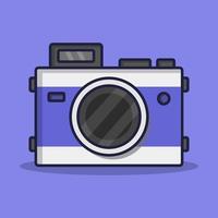 fotocamera illustrata su sfondo viola vettore