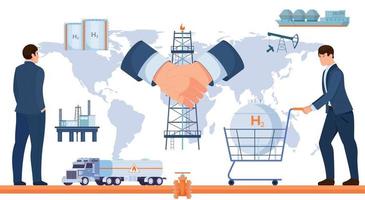 gas economia piatto illustrazione vettore