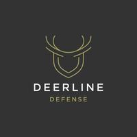 cervo difesa linea logo icona design modello piatto vettore