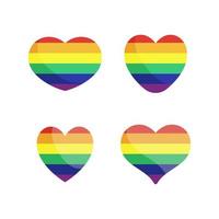 lgbt arcobaleno bandiera nel cuori forma. gay, lesbica, bisessuale, trans, strano orgoglio amore simbolo di sessuale diversità vettore
