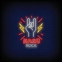 vettore di testo in stile insegne al neon hard rock