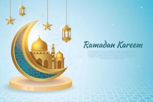 sfondo della cartolina d'auguri del ramadan vettore