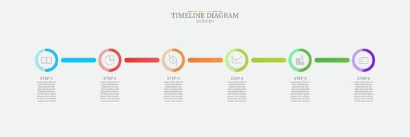 Informazioni grafico tempo linea per 6 mesi, 6 anni adatto per il tuo attività commerciale presentazione, con 6 passo opzioni. vettore