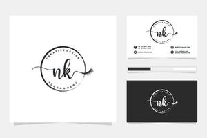 iniziale nk femminile logo collezioni e attività commerciale carta modello premio vettore