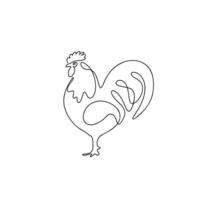 Gallo illustrazione nel linea arte stile isolato su bianca vettore